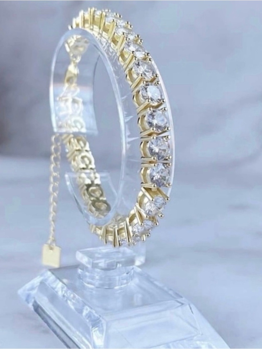 Park Lane Mini Impression Bracelet Clear/Gold! This Has Been Altered! NWOT!!